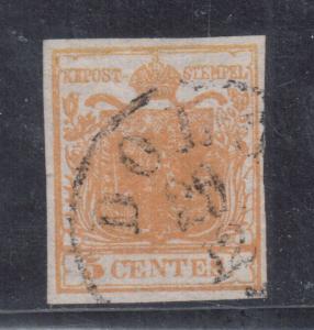 Austria Lombardy Venetia #1c Used Fine - Very Fine **With Certificate**