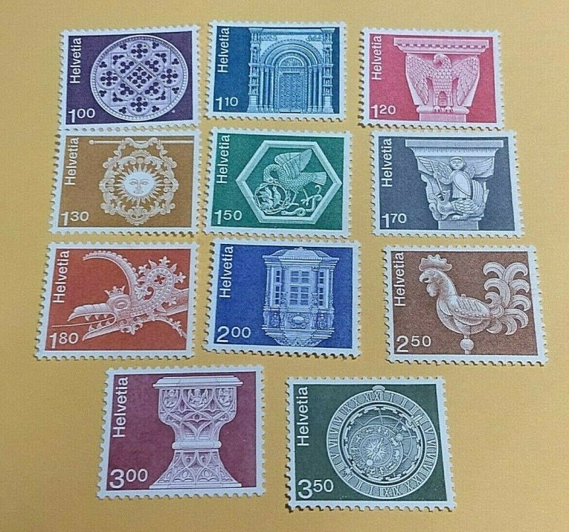 KAPPYSSTAMPS SWITZERLAND #569-79 1973-80 HIGH VALUES MINT NH GS0475