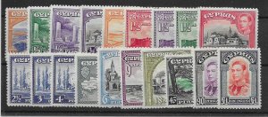 CYPRUS SG151/63 1938-51 DEFINITIVE SET MTD MINT