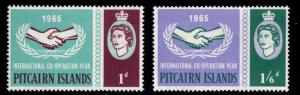 Pitcairn Islands Scott 54-55 MH*  International Co-Operation year set