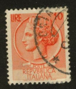 Italy Scott 676 used 1955 17x21mm stamp