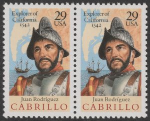 US 2704 Juan Rodríguez Cabrillo 29c horz pair MNH 1992