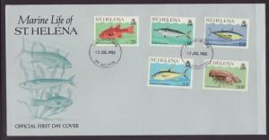 Saint Helena 433-437 Fish 1985 U/A FDC