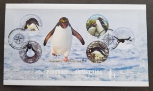 *FREE SHIP Ross Dependency Penguins Of Antarctica 2014 (FDC) *odd shape *unusual