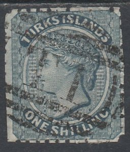 TURKS ISLANDS 1867 QV 1/- USED  