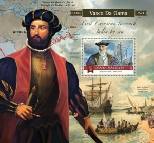Maldives 2015 MNH -VASCO DA GAMA. Michel Code: 5854 / Bl.832. Scott Code: 3440
