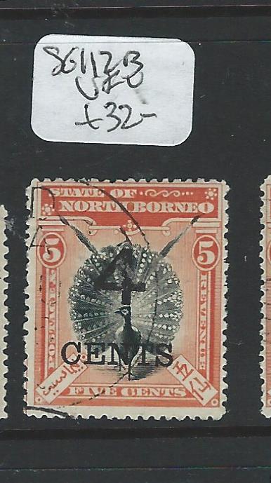 NORTH BORNEO (P2207B) 4C/5C BIRD SG112B  VFU