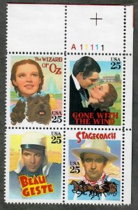 2445 - 2448 Classic Films MNH Plate Block - UR