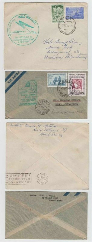 ARGENTINA 1954-59 TEN DIFFERENT FF COVERS LADE, AEROPOSTALE, PAU, SWISSAIR & KLM 