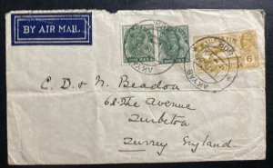 1935 Akyab Burma India Early Airmail cover To Surrey England