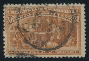 USA 239 - 30 cent Columbian - F/VF app Used - thin spot