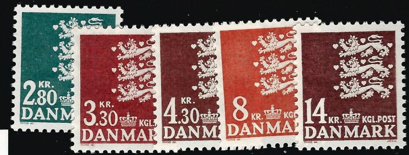 Denmark #643, 44, 46 48, 50,  Mint F-VF...Chance to bid on a real Bargain!