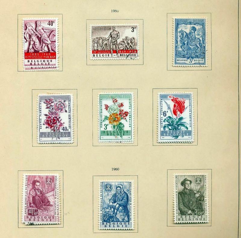 BELGIUM 1958/63 M&U Collection Sheets Wildlife Birds (Apx 70 Items) (Ref DD636