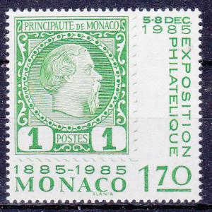 Monaco 1461 MNH 1985 Stamp Centenary