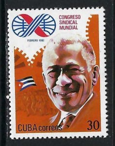 CUBA Sc# 2477  WORLD TRADE UNION CONGRESS  1982  MNH