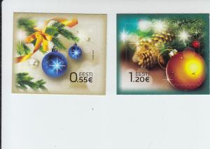 2014 Estonia Christmas (2) SA  (Scott 775-76) MNH
