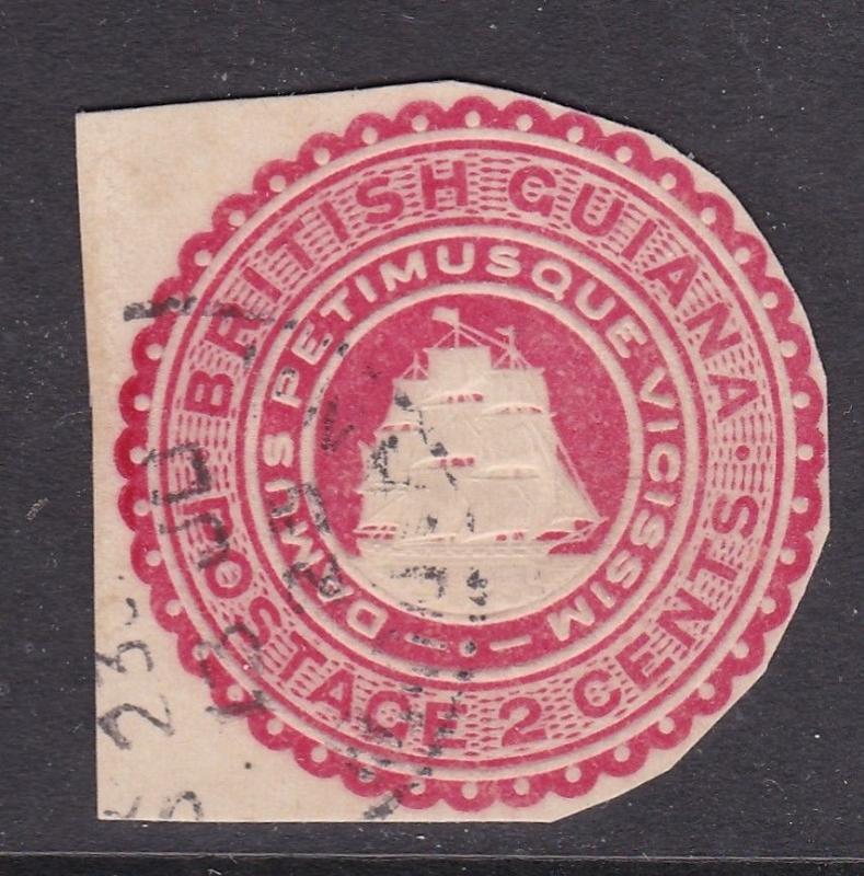 British Guiana 2c Postal Stationary Cutout VGC