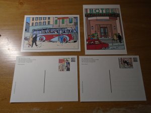 Belgium  #  Mint  Tintin    2 Postcards