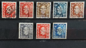 NORWAY, Scott #310,312,314,316,317,322,323,324, CV $2.35 Used