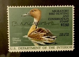 US DUCK HUNTING STAMP -  SCOTT# RW53 - SIGNED BY ARTIST - BURTON MOORE  - MNH