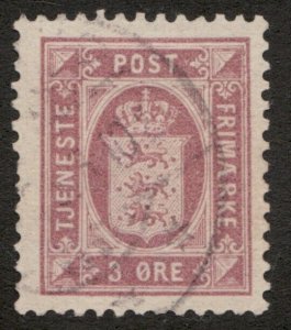1902 Denmark Sc #O9A - 3 Ore - Danish State Seal Official - Used stamp Cv$13