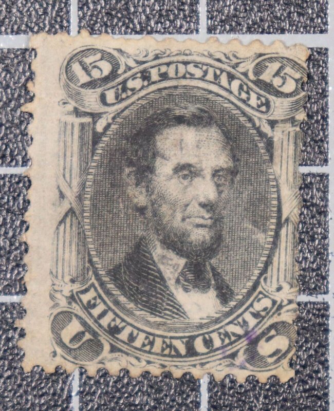 Scott 98 - 15 Cents Lincoln - Used - F Grill - Nice Stamp - SCV - $275.00