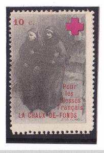 RED CROSS WWI SWITZERLAND CHAUX DE FONDS  MLH CINDERELLA POSTER STAMP