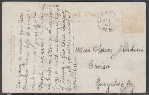 Canada - Oct 1, 1907 Glenelc, NS Split Ring Cancel on Card