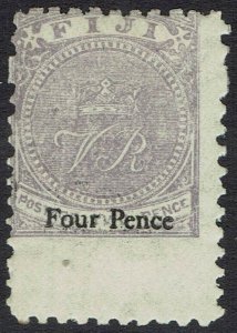 FIJI 1878 VR MONOGRAM FOUR PENCE ON 2D TYPE A PERF 10