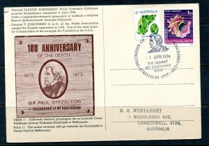 Australia 1974 Post card General T. Kosciuszko Charity 12194