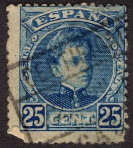 1901, Spain, 25c, King Alfonso XIII, Used, Sc 279