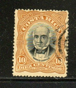 COSTA RICA #48   1901 10c  BRAULIO CARILLO       F-VF USED