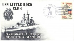 N-047, 1969, USS Little Rock, CLG-4, Hand-stamped, Add-on Cachet, Cleveland Clas