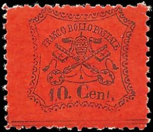 1868 ROMAN STATES SC# 22 UNUSED Og  - CV $ 20 - NICE STAMP