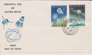 Nigeria # 143-144, Peaceful Use of Outer Space, First Day Cover
