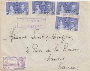 Mauritius 5c KGVI Peace Issue and 20c KGVI Coronation (4) 1947 General Post O...