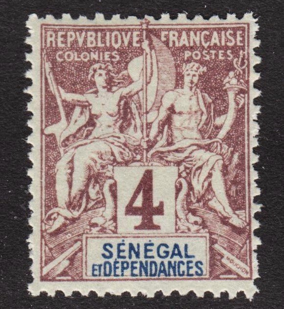 Senegal Scott 37 F to VF mint OG VLH.