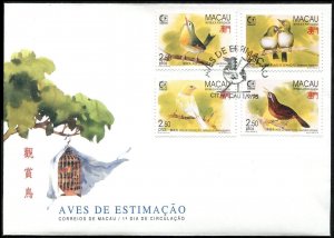 Macao 786-789,790, two FDC. Michel 814-817, Bl.30. SINGAPORE-1995. Birds.