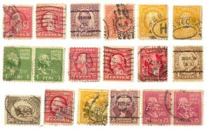 USA 18 used values, perfins(13)