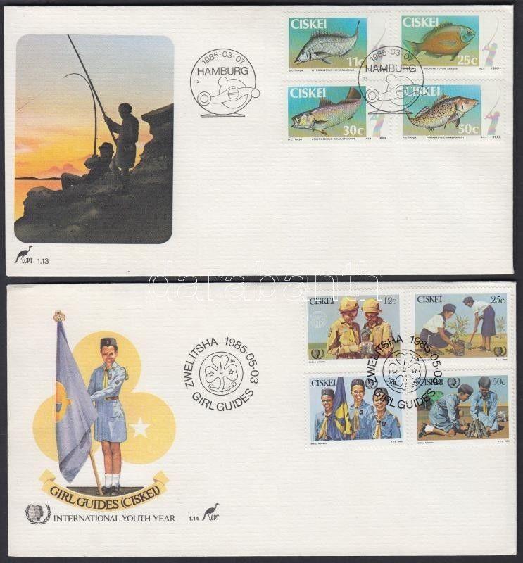 South Africa Ciskei stamp Fish + scouts 2 sets on 2 FDC Cover 1985 WS142794