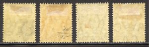 Turks and Caicos Scott 13-16 Unused HROG - 1909 King Edward VII Short Set