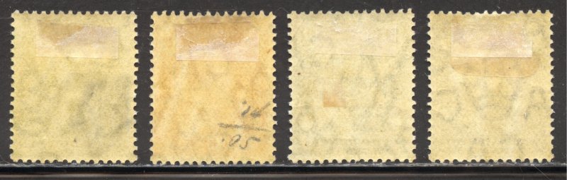 Turks and Caicos Scott 13-16 Unused HROG - 1909 King Edward VII Short Set