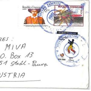 Dominican Republic *ALCARRIZOS* MISSIONARY Air Cover MIVA Austria 1988 CF314