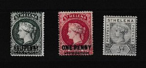 St Helena QV Collection (3) 1/2d On 6d 1d On 6d 1/2d MH BP14552