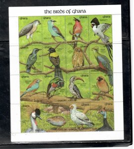 GHANA  (PP1907B)  BIRD STAMPS   MINI SHEET   SC  1344      MNH 