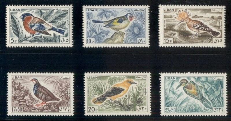 LEBANON #434-9, Complete Bird set, og, NH, VF, Scott $78.00