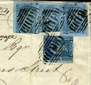 SOUTH AUSTRALIA States 1853 Cover GB Per SS Cleopatra 2d Laureate Franking MC31a