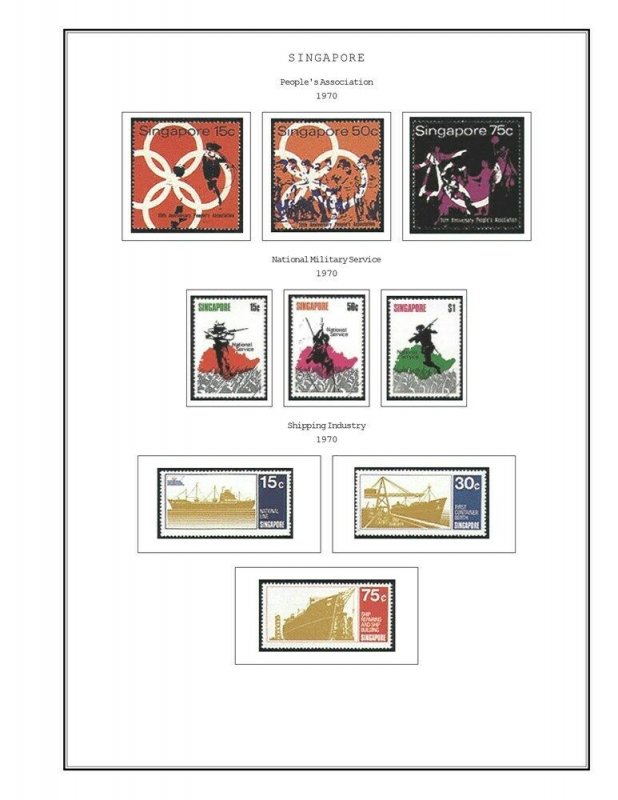 Singapore CD-Rom 1948-2020 Color Illustrated Album Pages with New Update
