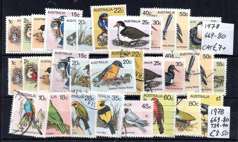 Australie Oiseaux 1978 excellent état MNH & VFU collection WS5995