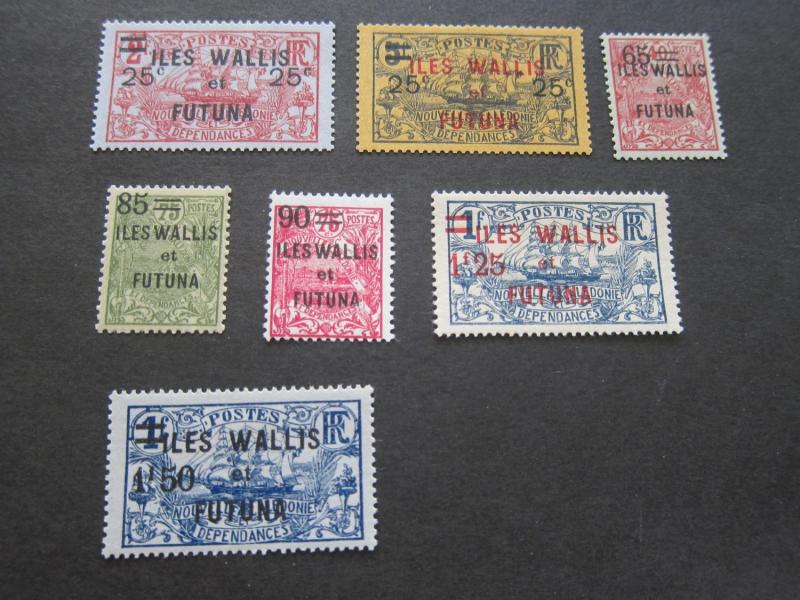 French Wallis and Futuna Islands 1924 Sc 33-39 MH